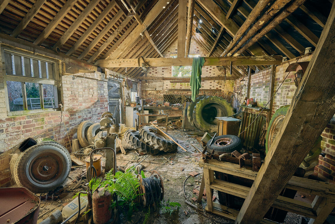 Interior of an old barn