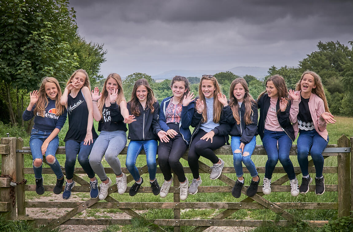 Children on a country gate