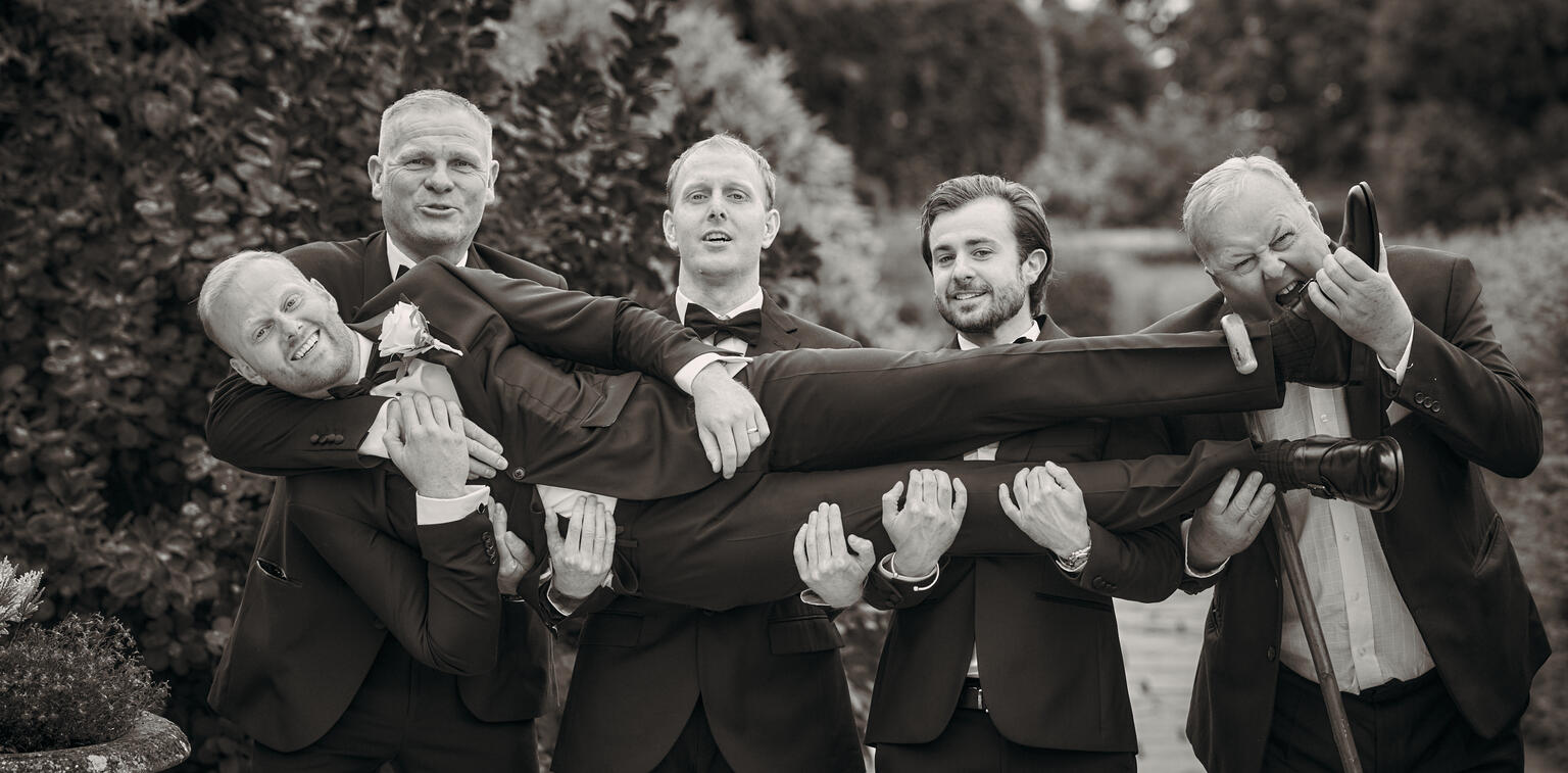 Groom and friends